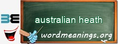 WordMeaning blackboard for australian heath